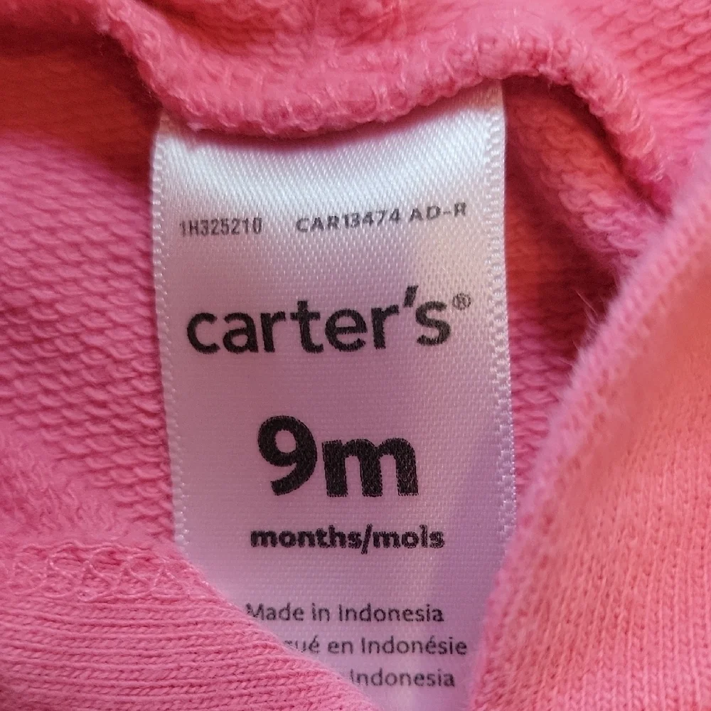 Carter's Pink 'Best Sister' Hoodie Size 9 Months
